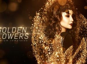 AE模板-豪华颁奖金色群集粒子摄影时尚视频开场片头