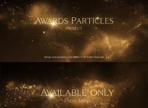 AE模板-梦幻金色粒子背景文字宣传片头V2+背景音乐