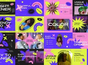 AE模板-明亮多彩时尚时装模特产品介绍开场片头 Typography Fashion Opener