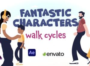 AE模板-卡通扁平化角色走路视频讲解MG动画