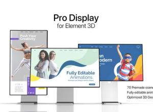 AE模板-E3D台式计算机展示片头动画 Pro Display for Element 3D