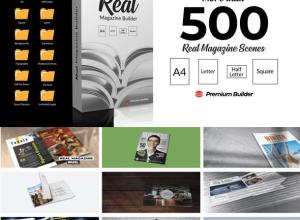 AE模板/脚本-500种真实E3D时尚杂志书本翻页封面场景动画预设