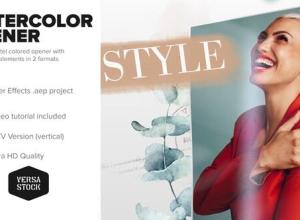 AE模板-4K水彩照片相册网络媒体宣传包装片头