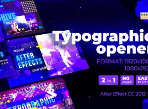 AE模板-三维动感时尚视频介绍包装片头 Typographic Opener