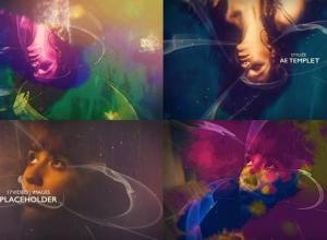 AE模板-水墨遮罩视差照片回忆展示片头 Ink Slideshow