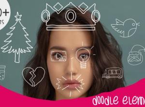 AE模板-手绘卡通线条图形涂鸦元素动画