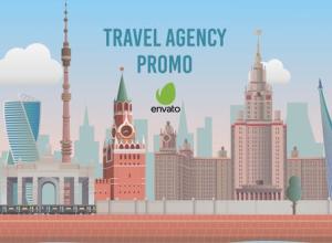 AE模板-时尚插图扁平化旅行社服务介绍MG动画 Travel Agency Promo
