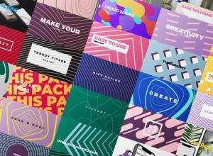 AE模板-60+抽象多彩图形背景文字标题设计动画