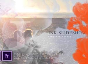 AE模板+PR预设-优雅水墨幻灯片相册片头 Elegance Ink Slideshow