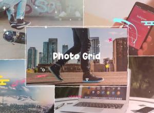 AE模板-卡通图形相框照片作品集社交媒体介绍展示片头