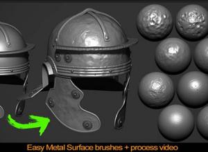 8组金属表面笔刷ZBrush预设