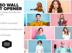 AE模板-4K横竖屏社交视频墙快速拼贴动画