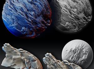 600组地形表面雕刻细节深度贴图Alpha纹理和Zbrush笔刷合集