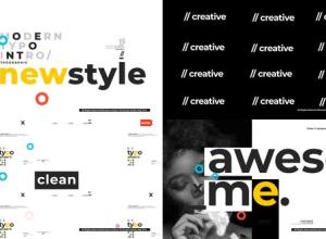 AE模板-干净多彩设计现代时尚创意图形排版动画片头