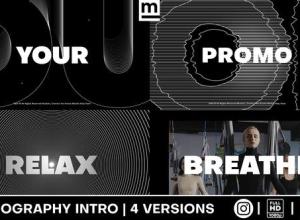 AE模板-创意动感文字排版视频包装宣传片头 Typography Electro Sport Promo