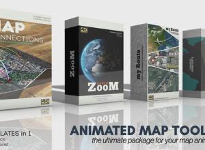 AE模板-地球冲击地图连线路径动画工具包