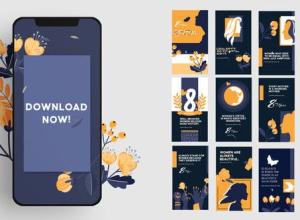 AE模板-9组三八妇女节手机竖屏宣传包装