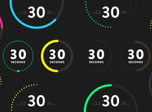 AE模板-健身运动正方形圆圈倒计时动画