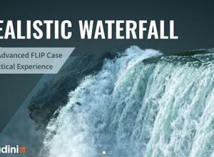 Houdini流体模拟瀑布物理特效视频教程