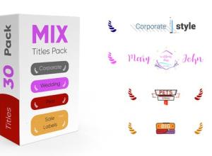 达芬奇模板-30个混合标题婚礼商务宠物文字标题字幕动画 Mix Titles Pack