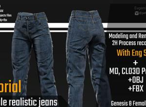 Marvelous Designer真实裤子牛仔裤实例建模视频教程