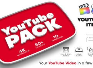 FCPX插件-油管网络视频转场点赞订阅字幕条动画 YouTube Pack