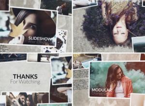 AE模板-照片幻灯片水墨遮罩回忆相册片头