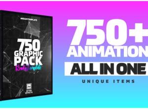 AE模板-750+时尚网络媒体宣传标题排版背景图标图形包