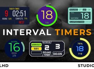 PR预设-复古间隔计时器时间表计时动画 Interval Timers