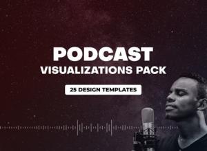 AE模板-播客音乐波形音频可视化包装动画