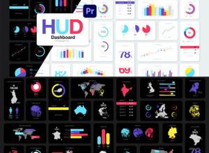 PR预设-HUD用户界面统计地图饼图波形图元素信息图表场景动画