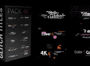 FCPX插件-信号故障失真干扰文字标题动画 Glitch Titles Pack 4K