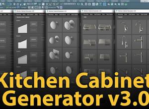 厨房模型生成预设插件 Kitchen Cabinet Generator v4.0 for 3ds Max 2016-2022