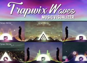 AE模板-粒子音乐波形可视化动画 TrapWix Waves Music Visualizer
