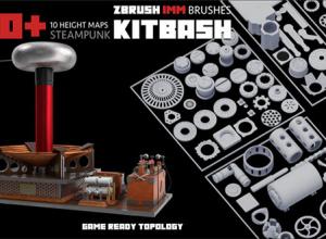 100+蒸汽朋克机械零件3D模型 100+ Steampunk KITBASH PACK