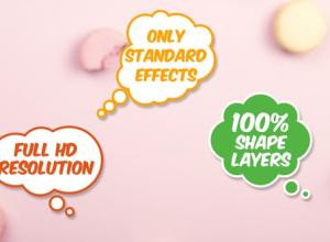 AE模板-15个卡通喜剧漫画对话框气泡动画 15 Speech Bubbles