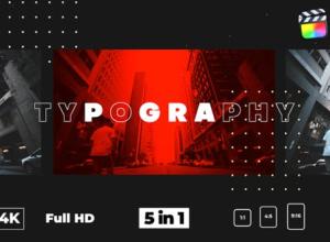 FCPX模板-时尚动感小故障视频宣传片头 Typography Glitch Opener
