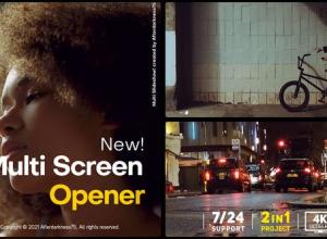 AE模板-多屏画面视频展示开场片头 Multi Screen Opener