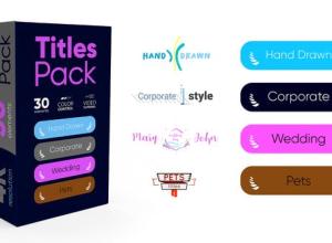FCPX插件-30组卡通多彩手绘文字标题动画 Titles Pack 4K