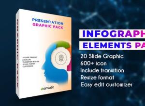 AE模板-标题形状图标背景信息图表元素包