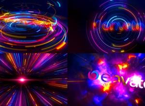 AE模板-科技感冲击波发光线描logo开场动画 Hi-Tech Logo Reveal