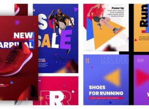 AE模板-竖屏社交网络直播在线产品推广宣传片头 Target Shop Stories Promotion