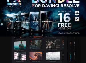 达芬奇模板-无缝转场光效叠加VHS视频特效元素包预设 V5