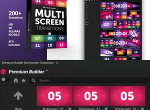 AE/PR脚本-200+动态视频多屏过渡转场预设