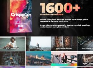 AE脚本-1600+相机推拿故障缩放无缝平滑拆分排版视频转场预设