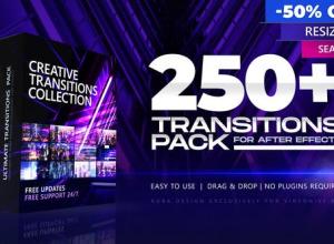 AE模板-250组扭曲冲击移动无缝视频转场 Transitions