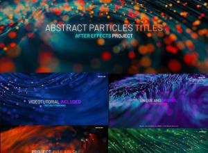 AE模板-9个独特场景唯美抽象粒子线条生长文字标题开场动画