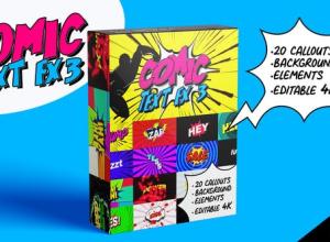 AE模板-20组漫画文字卡通综艺游戏烟雾爆炸特效动画