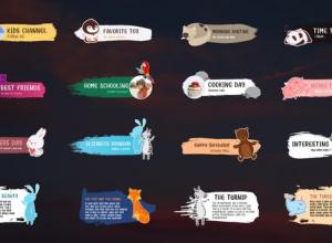 AE模板-4k多彩设计有趣卡通动物人名字幕动画条