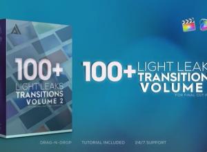 FCPX插件-100种镜头漏光过渡闪烁光效视频转场预设V2